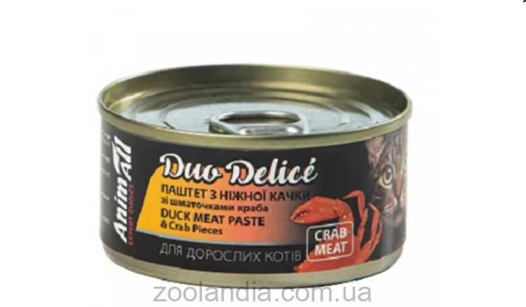 AnimAll (ЕнімАлл) Duo Delice Duck Meat Paste - Вологий корм для кішок з качкою та крабом