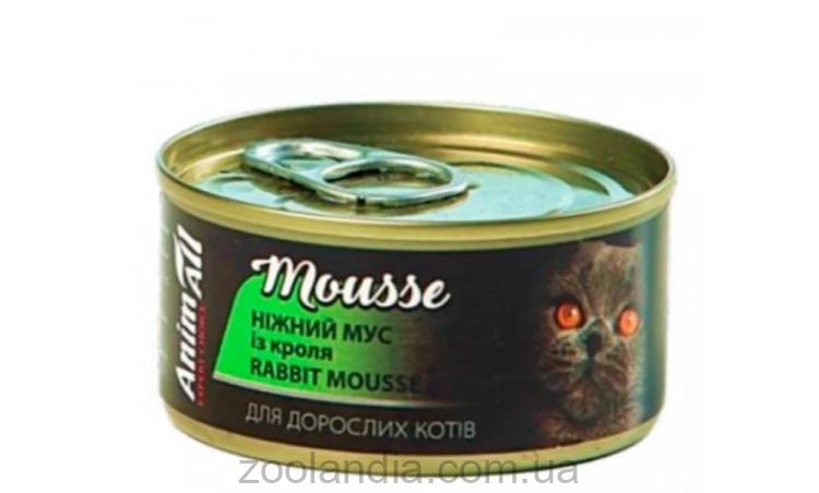 AnimAll (ЭнимАлл) Mousse Rabbit - Влажный корм для кошек с кроликом