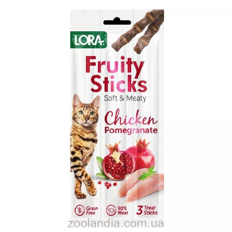 Lora (Лора) Fruity Sticks Chicken and Pomegranate лакомства для взрослых кошек с курицей и гранатом