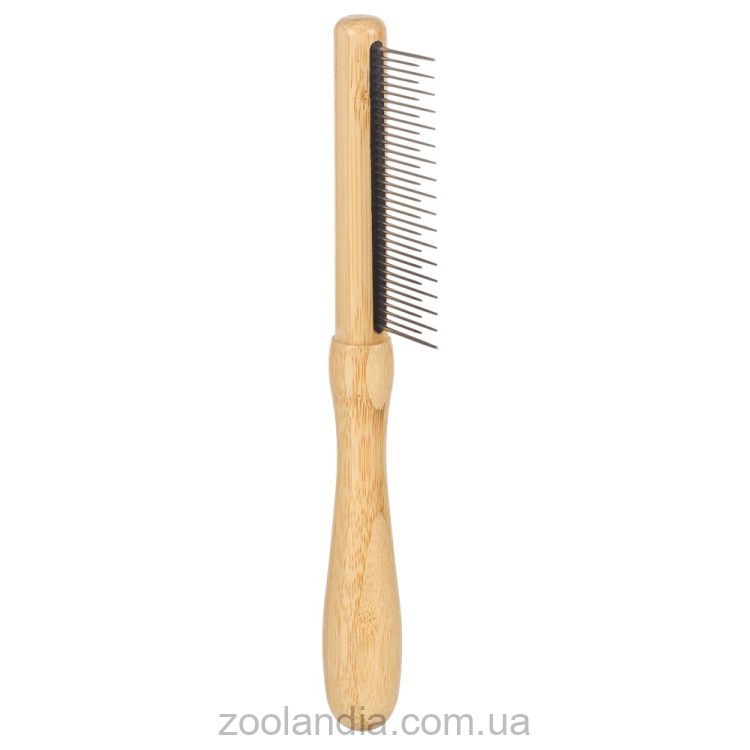 Flamingo (Фламинго) BAMBOO - Расческа с короткими и длинными зубьями для собак, 17/18 шт зубов, 21х4,1 см