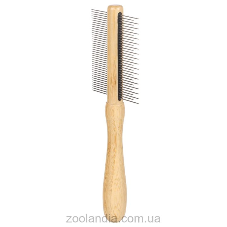 Flamingo (Фламинго) BAMBOO - Расческа двусторонняя для собак, 30/19 шт зубов,21х7 см