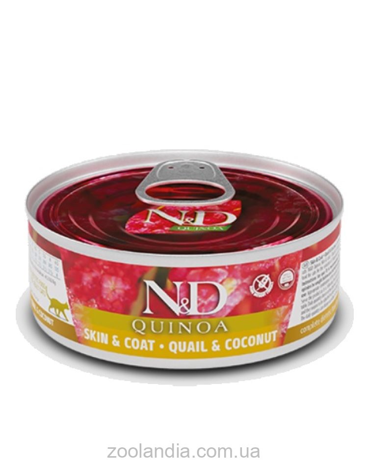 Farmina (Фармина) N&D Quinoa Cat Adult Skin & Coat Quail & Coconut - Влажный корм для кошек с пищевой непереносимостью с перепелом и кокосом