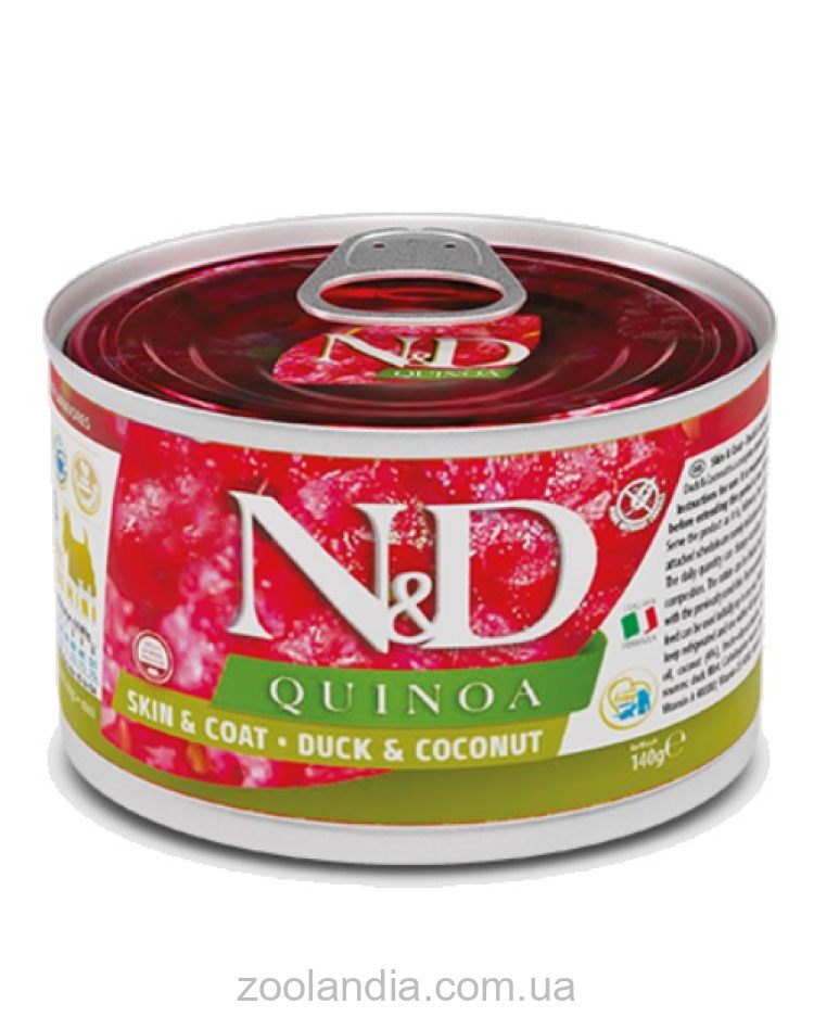 Farmina (Фармина) N&D Quinoa Dog Adult Mini Skin & Coat Duck & Coconut - Влажный корм для собак при пищевой аллергии с уткой и кокосом