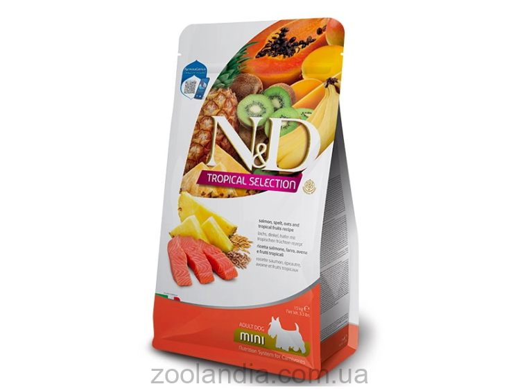 Farmina (Фармина) N&D Tropical Selection Salmon Adult Mini - Сухой корм для собак мелких пород лосось и тропические фрукты