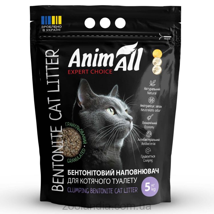 AnimAll (ЭнимАлл) - Наполнитель бентонитовый для кошачьих лотков, гранулированный