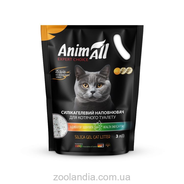 AnimAll (ЭнимАлл) Силикагелевый наполнитель для кошачьих туалетов с pH индикатором
