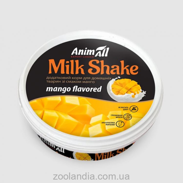 AnimАll (ЭнимАлл) MilkShake - Дополнительный корм, лакомства для кошек и собак со вкусом манго