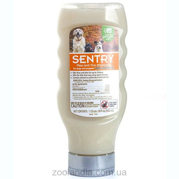 Sentry (Сентри) Oatmeal Shampoo Шампунь с овсяной мукой от блох и клещей для собак