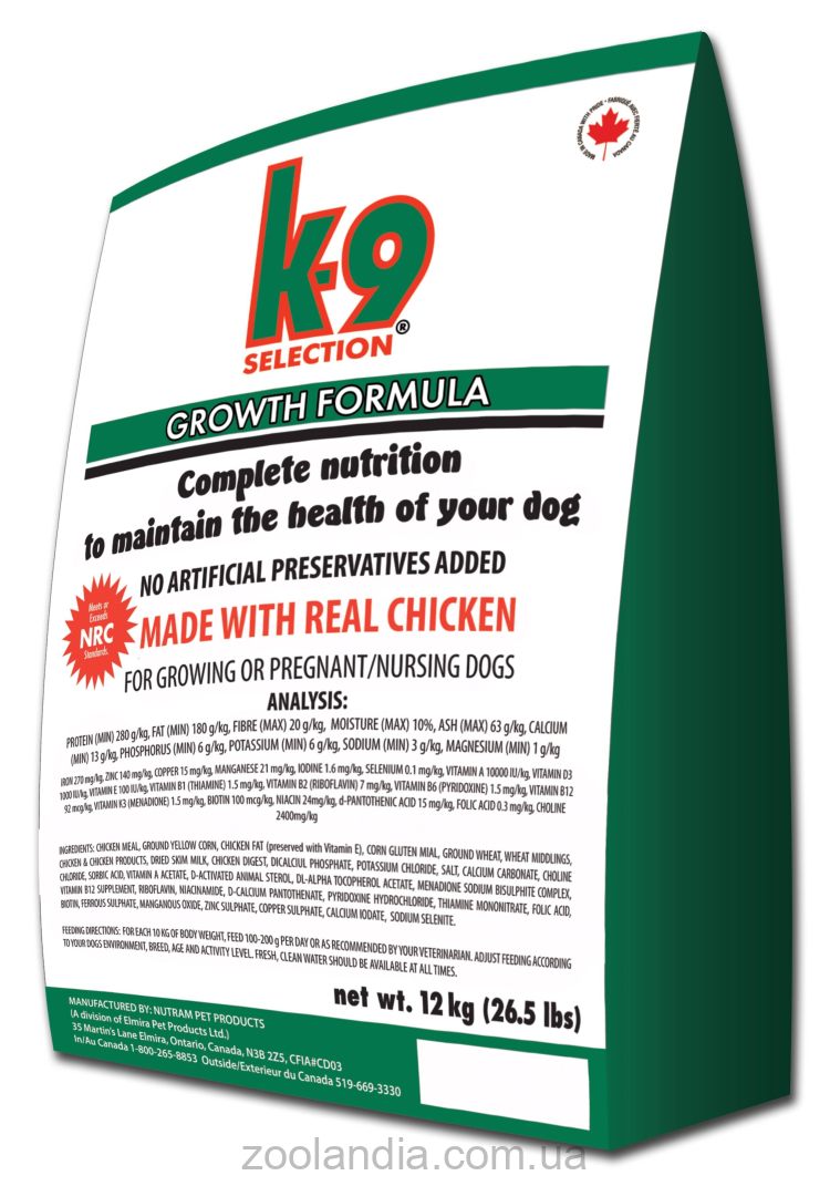 K9 Selection Growth Formula - Сухой корм для щенков