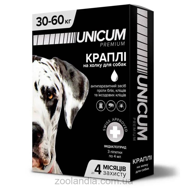 Unicum (Уникум) Premium - Капли от блох и клещей на холку для собак 30-60 кг