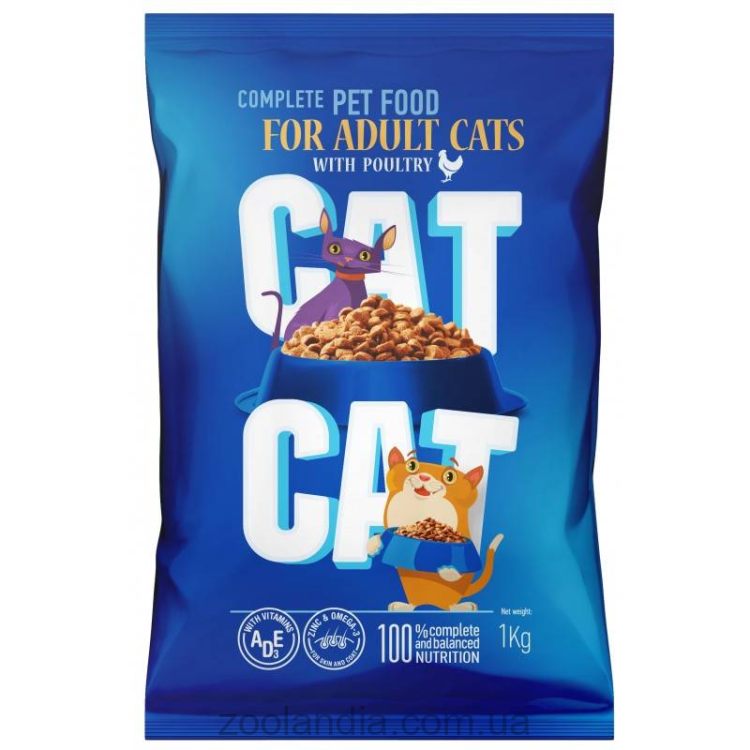 Quattro (Кваттро) Сat Cat Adult Poultry - Сухой корм для взрослых котов с птицей