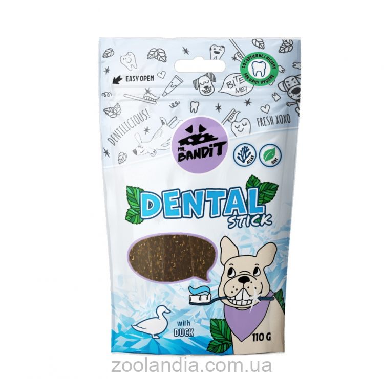 Mr. Bandit (Мистер Бандит) Dog Dental Stick Duck - Лакомство для здоровья зубов собак, палочки с уткой