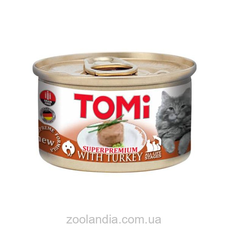 Tomi (Томи) Turkey - Влажный корм для кошек (индейка), мусс