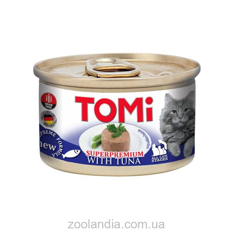 Tomi (Томи) Tuna - Влажный корм для кошек (тунец), мусс