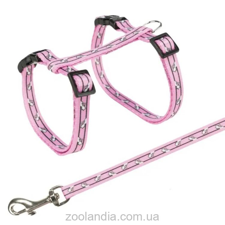 Trixie (Трикси) - Шлейка с поводком для кошек светоотражающая, нейлон