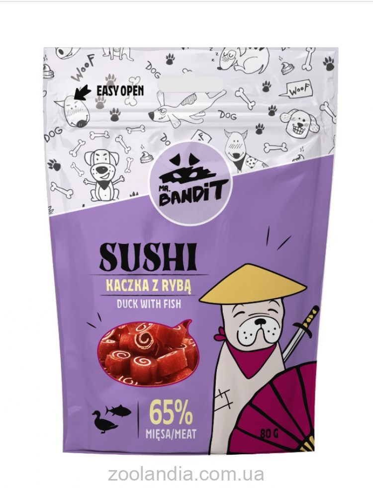 Mr. Bandit (Мистер Бандит) Dog Sushi Dack & Fish - Лакомство для собак суши с уткой и рыбой