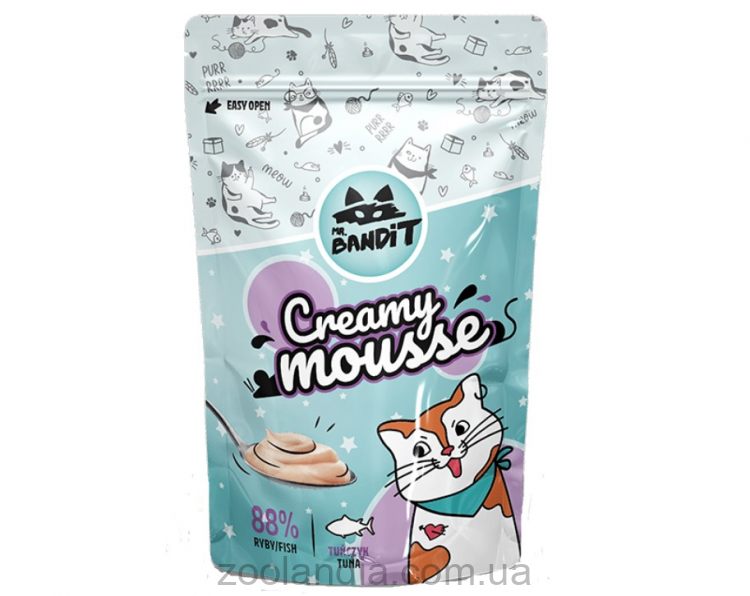 Mr. Bandit (Мистер Бандит) Cat Creamy Mousse Salmon - Лакомство для кошек сливочный мусс, тунец