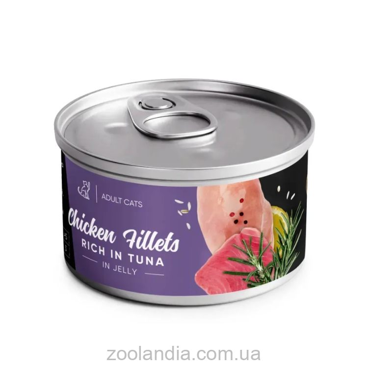 Savory (Сейвори) Chicken Fillets rich in Tuna in Jelly for Adult Cats - Влажный корм для взрослых кошек филе курицы с тунцем в желе