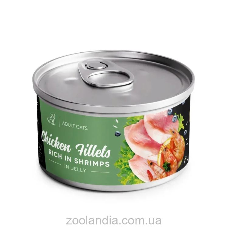 Savory (Сейвори) Chicken Fillets rich in Shrimp in Jelly for Adult Cats - Влажный корм для взрослых кошек филе курицы с креветками в желе