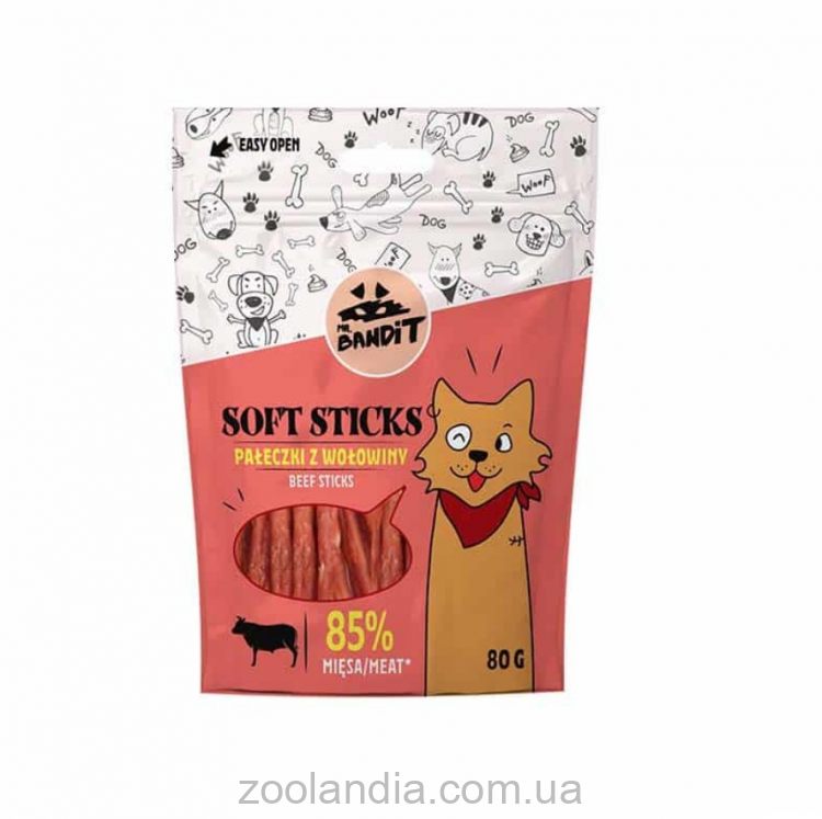 Mr. Bandit (Мистер Бандит) Dog Soft Sticks Beef - Лакомство для собак, палочки с говядиной