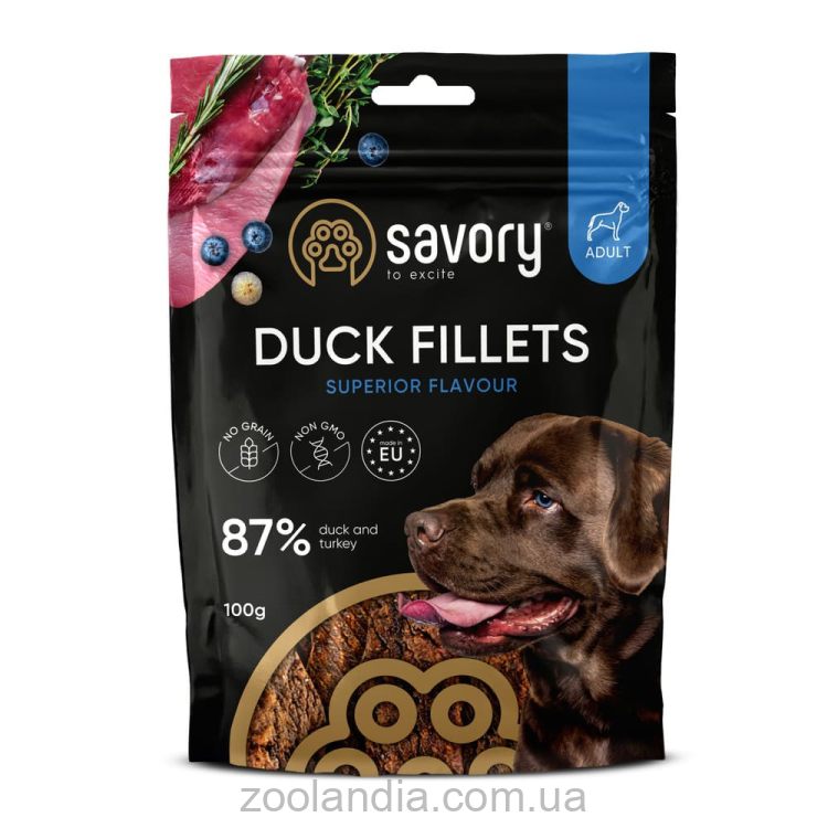 Savory (Сейвори) Fillet Turkey With Duck - Лакомства для собак Джерки батончики с филе индейки и уткой