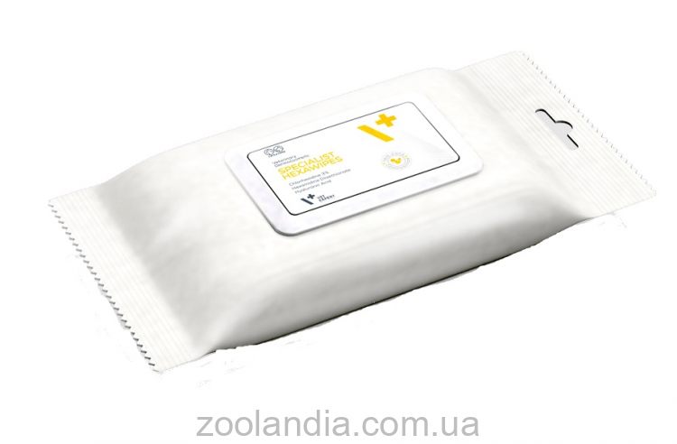 VetExpert (ВетЭксперт) Specialist Hexawipes - Одноразовые салфетки для очищения кожи кошек и собак, склонной к бактериальным или грибковым воспалениям