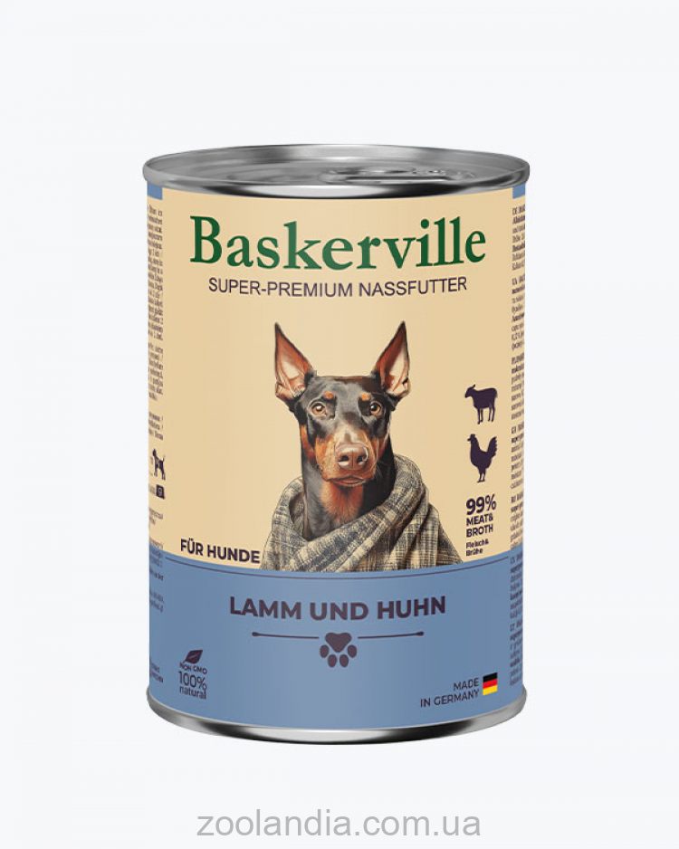 Baskerville (Баскервиль) - Консервированный корм для собак (ягненок/петух)