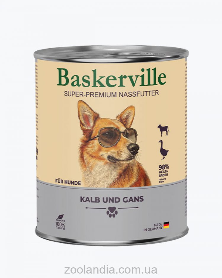 Baskerville (Баскервиль) - Консервированный корм для собак (телятина/гусь)