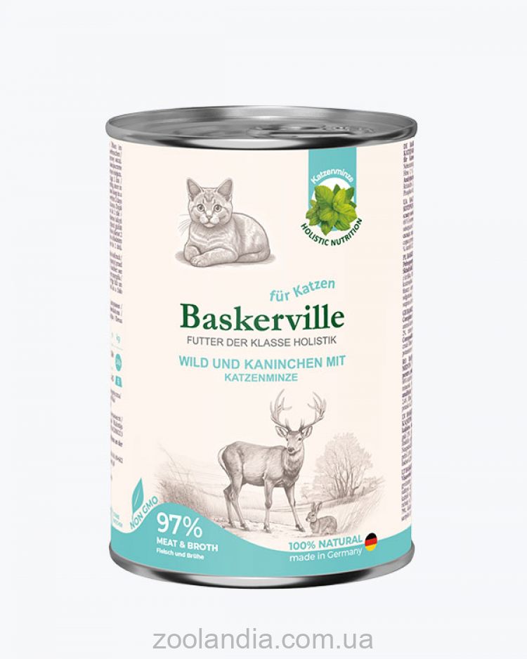 Baskerville (Баскервиль) Holistic - Консервированный корм для котов (оленина/кролик)