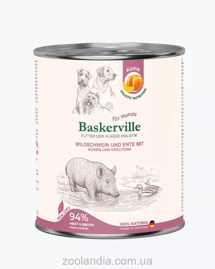 Baskerville (Баскервиль) Holistic - Консервированный корм для собак (утка/кабан)