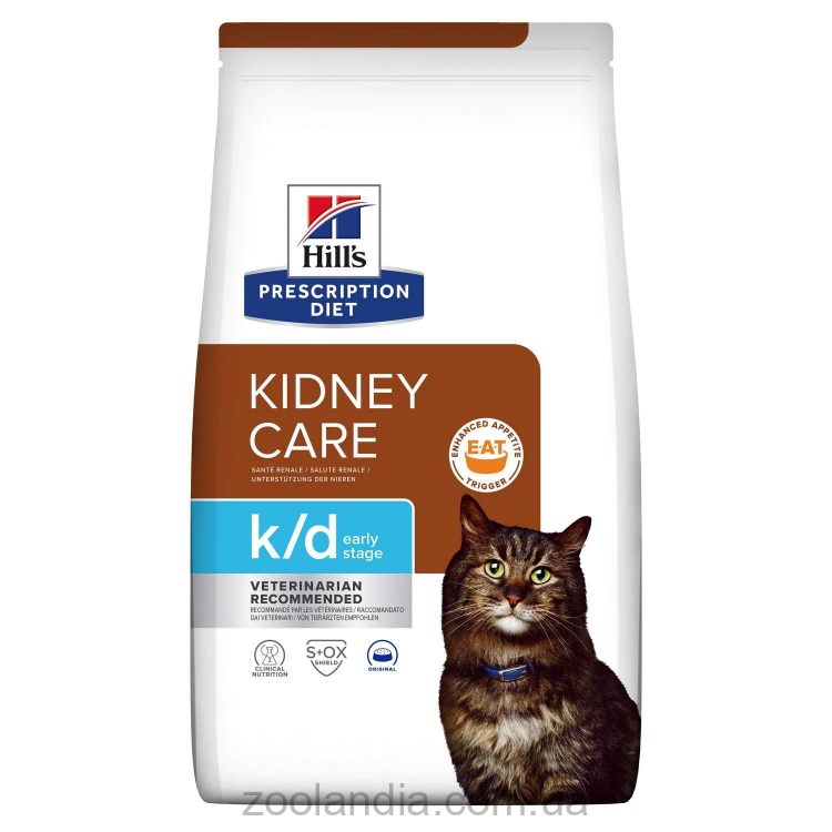 Hill's Prescription Diet Feline k/d Early Stage -Сухой корм для кошек для поддержания функции почек на ранней стадии заболевания
