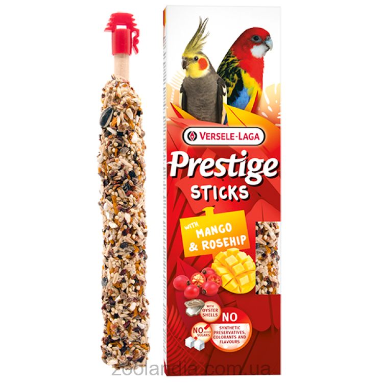 Versele-Laga Prestige Sticks Parrots Mango & Rosehip - Лакомство для крупных и средних попугаев манго и шиповник