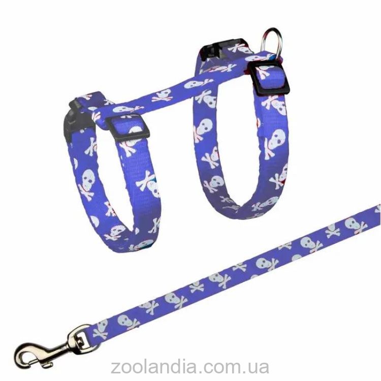 Trixie (Трикси) «Skull» - Шлейка с поводком для кошек