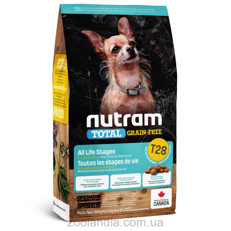 Nutram(Нутрам) T28 Total Grain-Free Salmon &Trout Small Breed Dog Food - Сухой корм для мелких пород собак (с лососем и форелью беззерновой)
