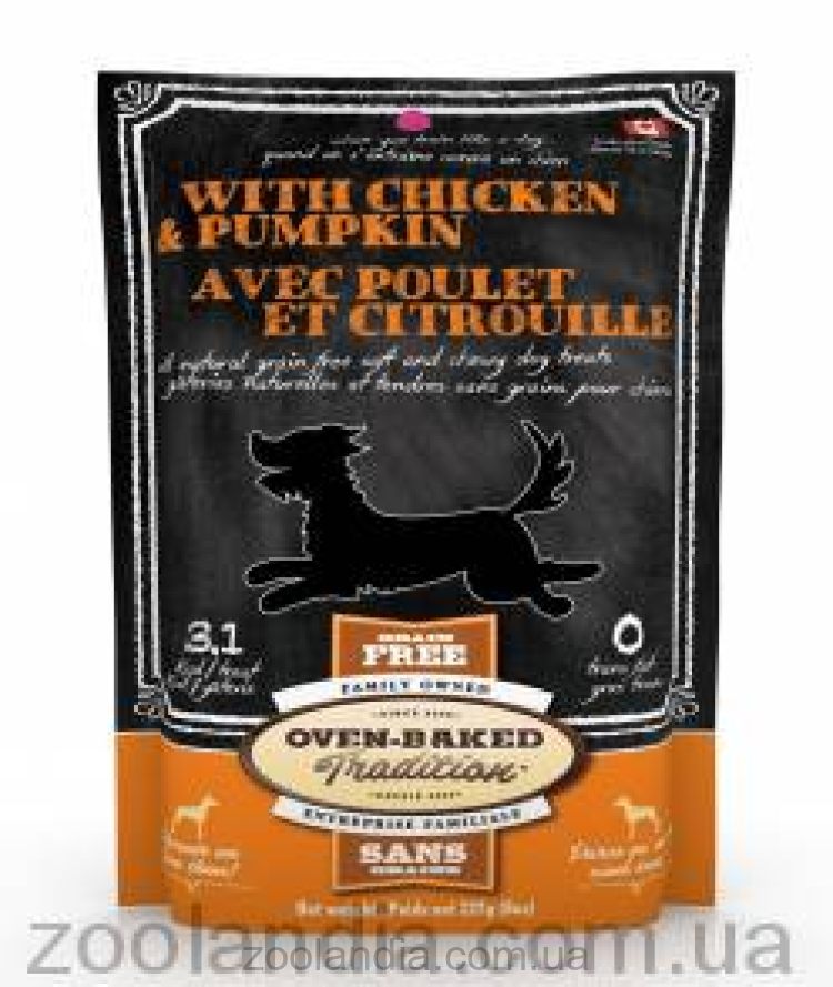 Oven-Baked (Овен Бекет) Tradition - беззерновое лакомство для взрослых собак с курицей и тыквой