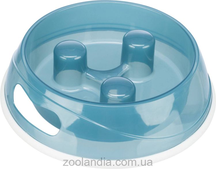 Trixie (Трикси) - Миска пластиковая для медленного кормления (голубая)