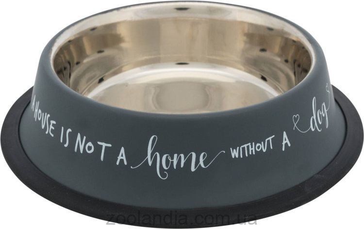 Trixie (Трикси) - Миска металлическая на резиновой основе (серая)