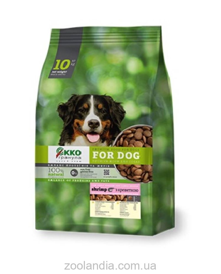 Екко-Гранула - Сухой корм для взрослых собак средних и крупных пород с креветкой