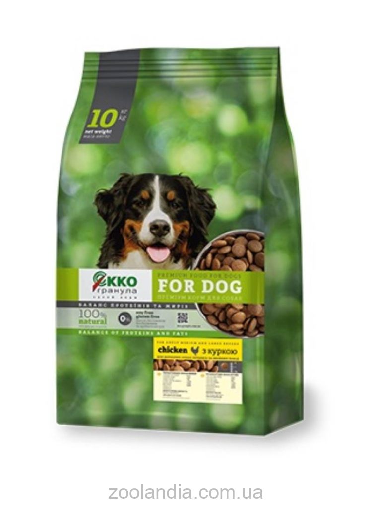 Екко-Гранула - Сухой корм для взрослых собак средних и крупных пород с курицей