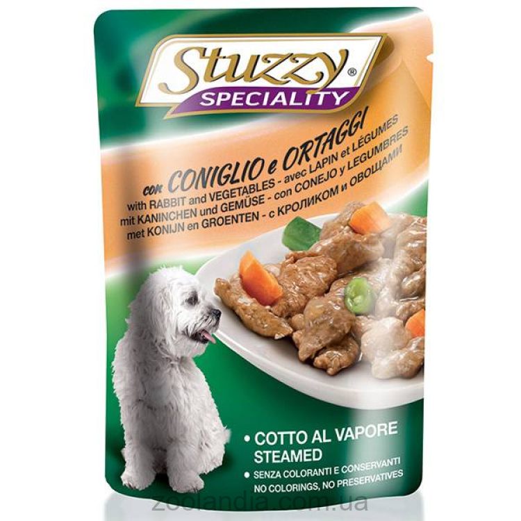 Stuzzy (Штузи) Speciality Dog Rabbit Vegetables - Влажный корм для собак (кролик с овощами в соусе), пауч
