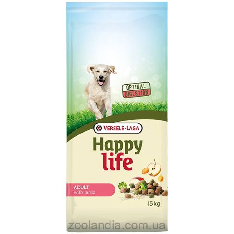 Happy Life Adult with Lamb (Хеппи Лайф) - Сухой премиум корм для собак средних и крупных пород (ягненок)