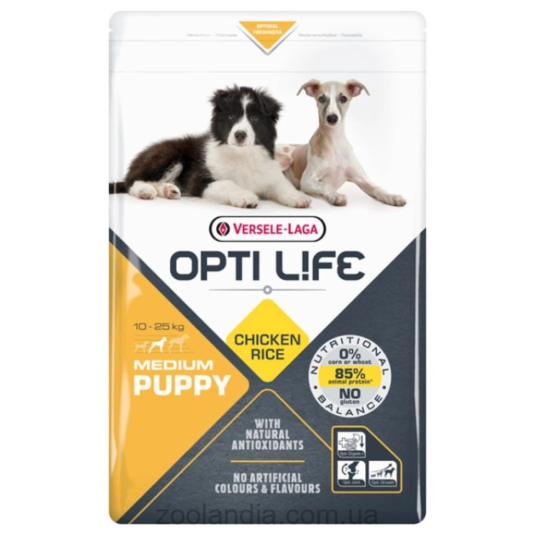 Opti Life (Опти Лай) Puppy Medium -Сухой корм для щенков средних пород (курица)