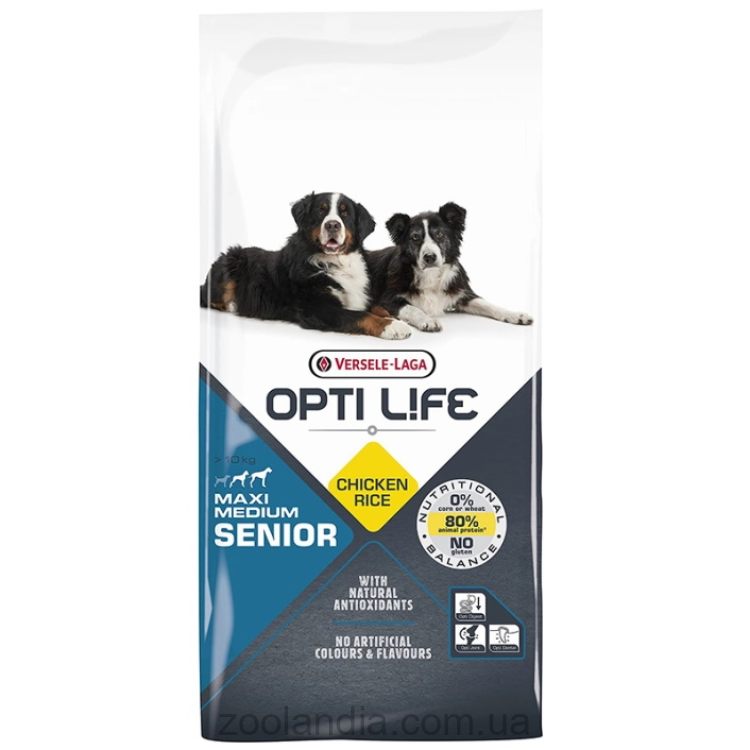 Opti Life (Опти Лай) Senior Medium & Maxi - Сухой корм для пожилых собак средних и крупных пород (курица)