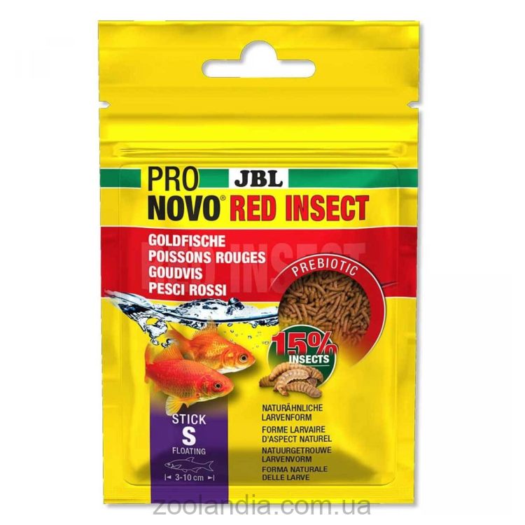 JBL (ДжиБиЭль) Pronovo Red Insect Stick S - Основной корм для золотых рыбок 3 – 5 см, размер S