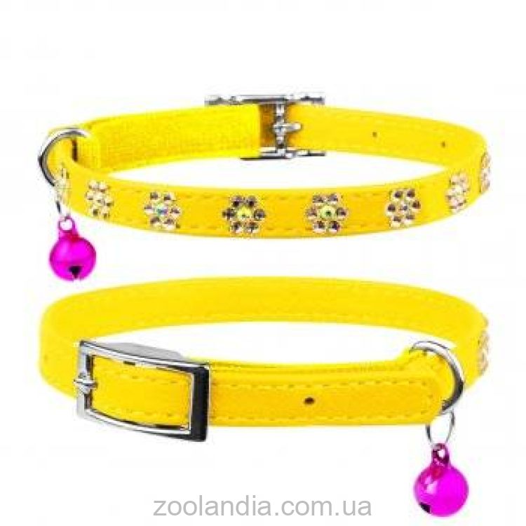 CoLLar Glamour  - Ошейник для кошек и собак цветочек с резинкой и стразами XS