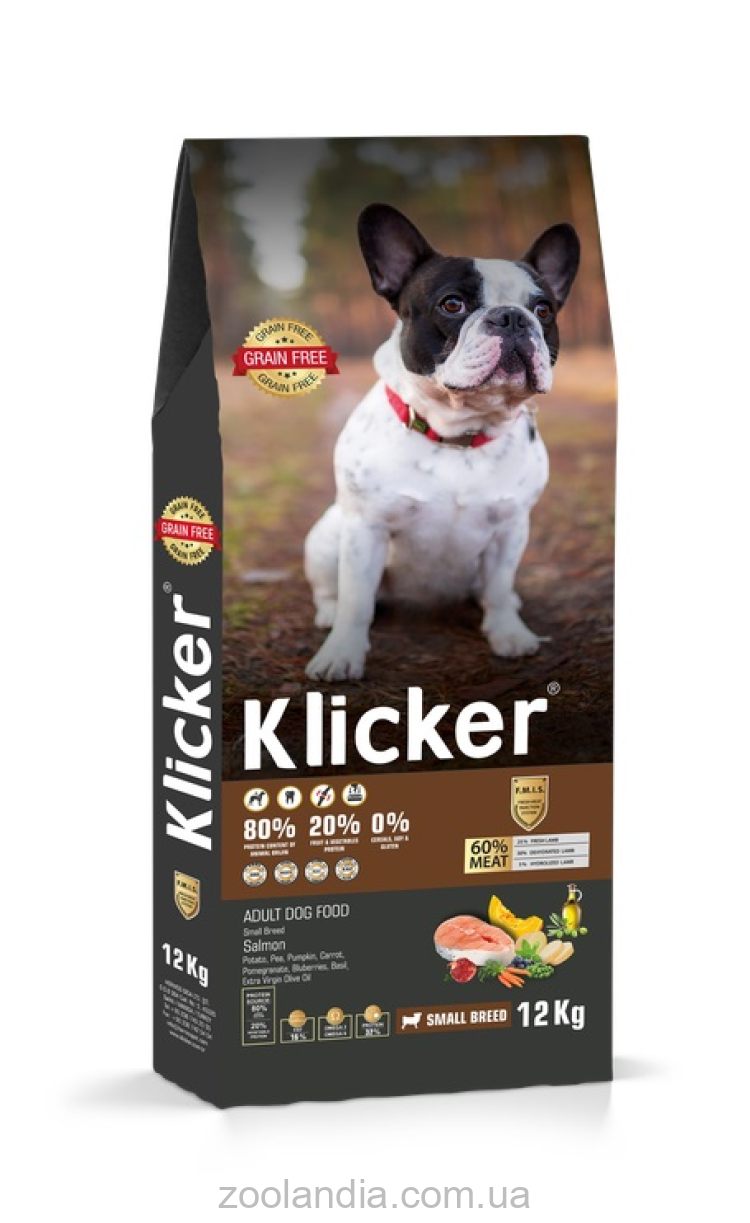 Klicker (Кликер) Small Dog Salmon -  Сухой корм для взрослых собак мелких пород с лососем