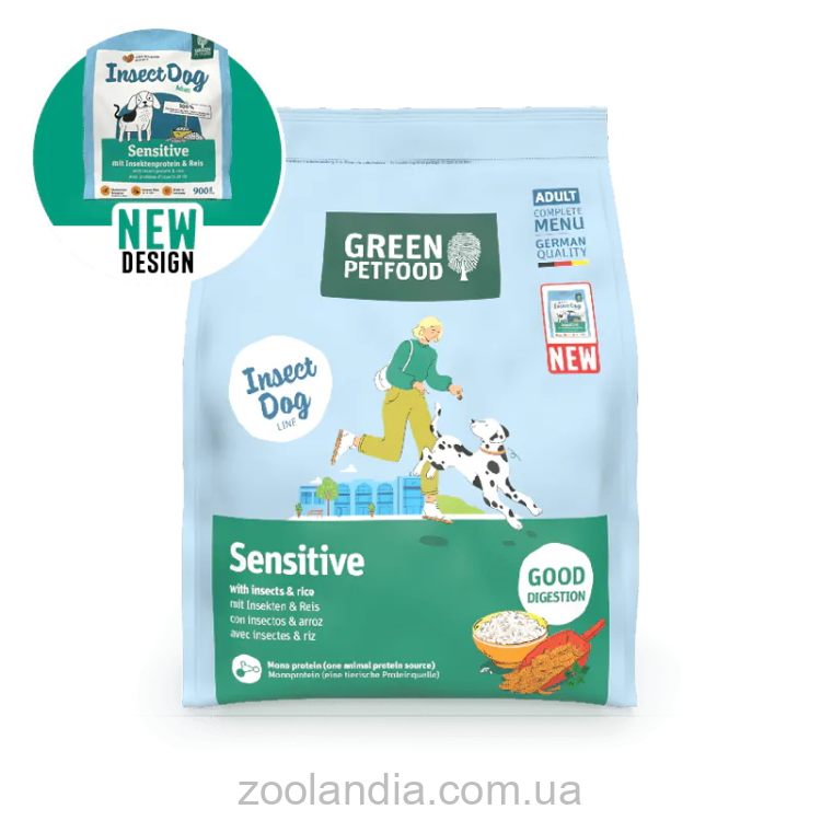 Green Petfood InsectDog Sensitive Adult - Корм для взрослых собак с чувствительным пищеварением