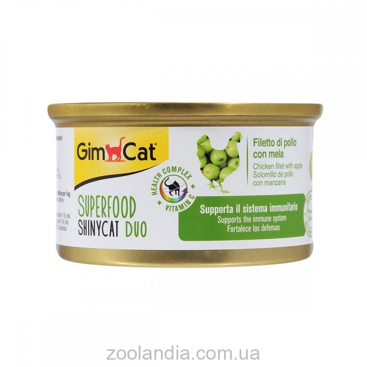 Gimpet (Джимпет) Shiny Cat, с курицей и яблоками