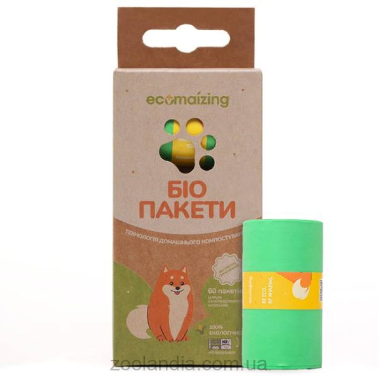 Ecomaizing (Экомайзинг) Пакеты биоразлагаемые для сбора фекалий собак