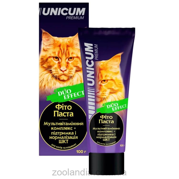 Unicum (Уникум) Premium Duo Effect - Мультивитаминная Фито Паста + поддержка и нормализация ЖКТ котов и котят
